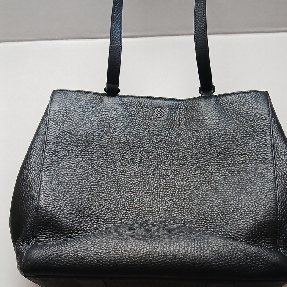 Dagne Dover Black Pebbled Leather Shoulder Bag (Large)